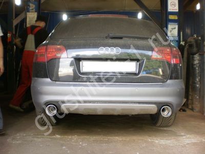 Установка насадки на глушитель Audi A6 Allroad C6